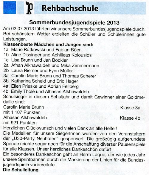 Amtsblatt Neuhofen, Ausgabe Nr. 28/2013 (11. Juli 2013)