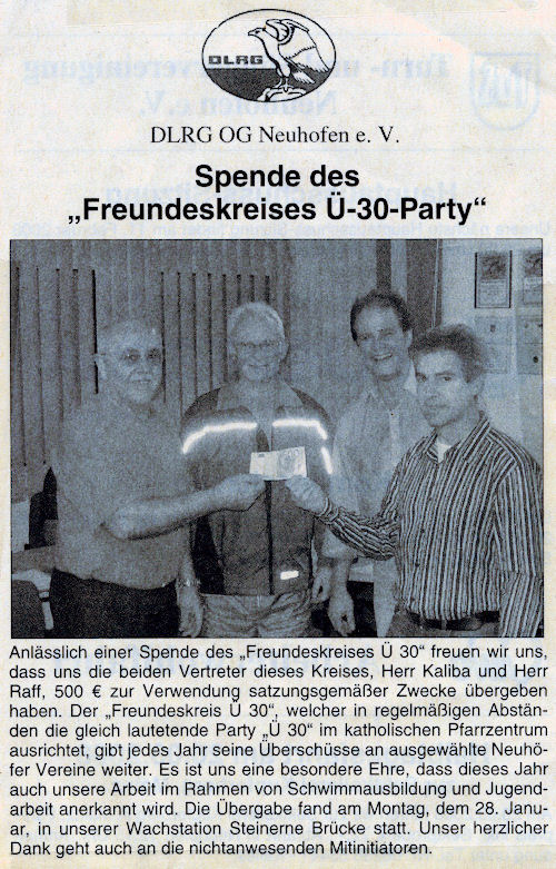 Artikel im Amtsblatt Neuhofen